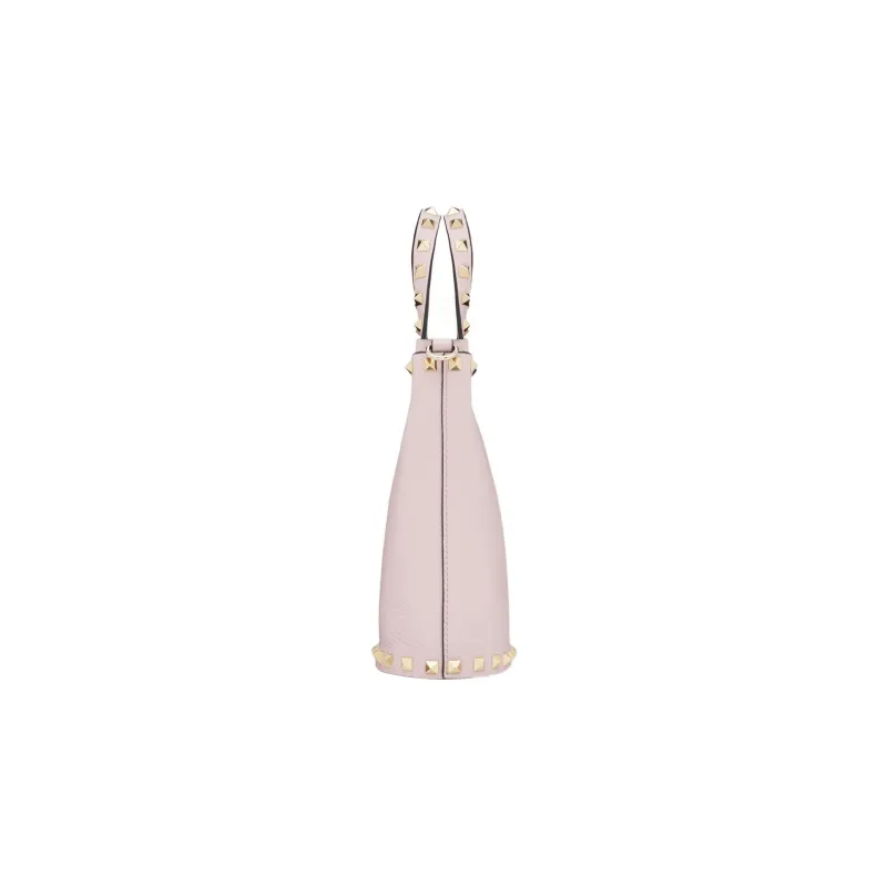 Valentino Rockstud Calfskin Bucket Bag Shoulder Bags Handbags Mini Women's Pink-2