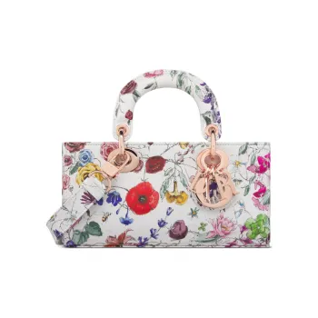 DIOR Lady D JOY Cow Leather Shoulder Bag, Crossbody Bag, Handbag Small Size Women's White/Multicolor