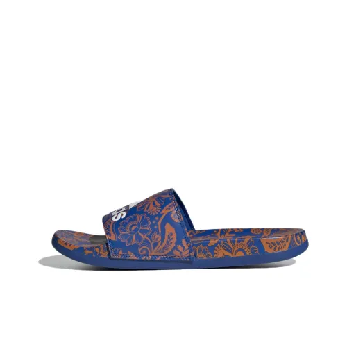 Adidas Women's Adilette Comfort Slide 'Floral - Royal Blue'