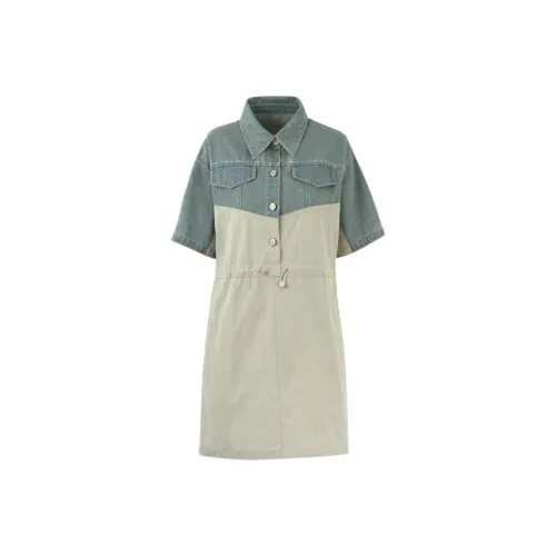 BASIC HOUSE Short-Sleeved Dresses Women's Denim