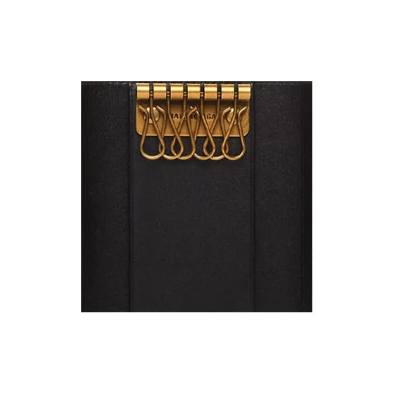 Balenciaga Neo Classic Grained Calfskin Key Pouch Women's Black-3