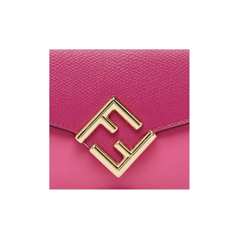 FENDI FF Diamonds Series Calfskin Wallet Women's Fuchsia-3
