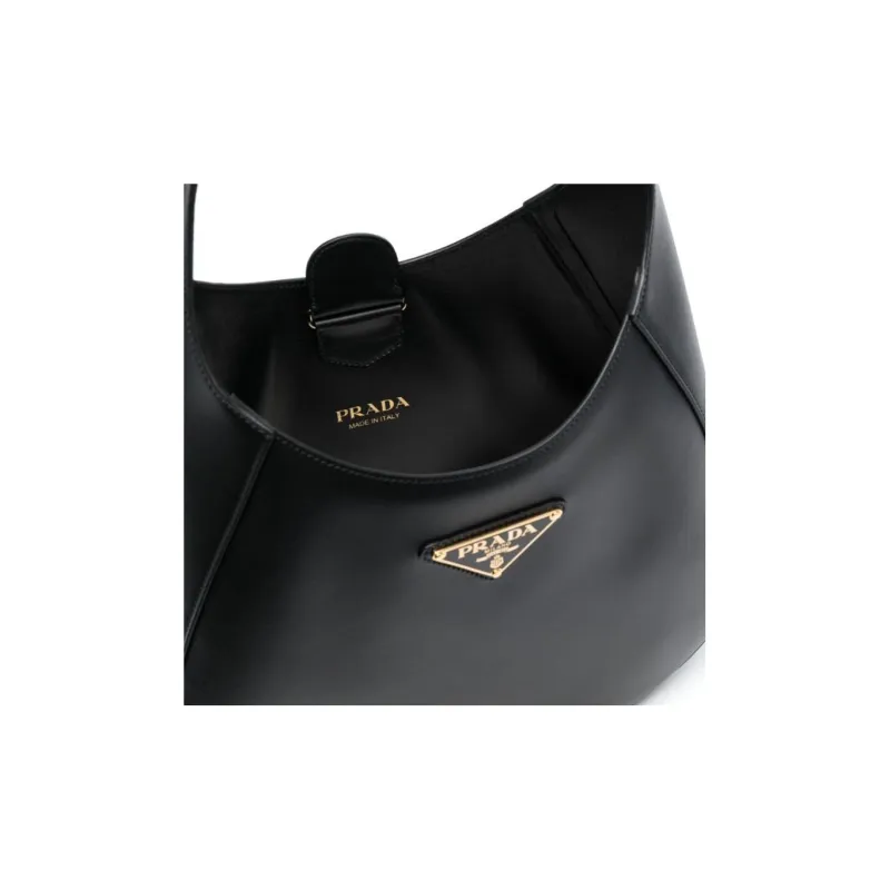 PRADA Leather Handbag, Shoulder Bag Women's Black-2