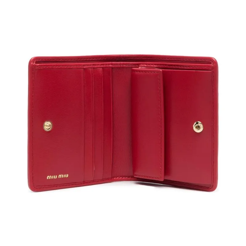 MIU MIU Leather Wallet Women's Red-2