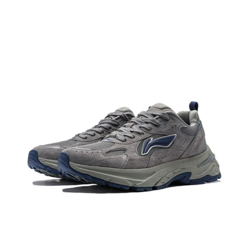 LiNing Beichen Cushioning, Slip Resistant, Abrasion Resistant Support Low Top Chunky Sneakers Men's Gray-2