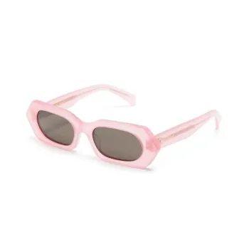 CELINE Acetate Irregular Shape Sunglasses Women's Pink