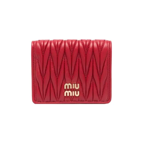 MIU MIU Leather Wallet Women's Red