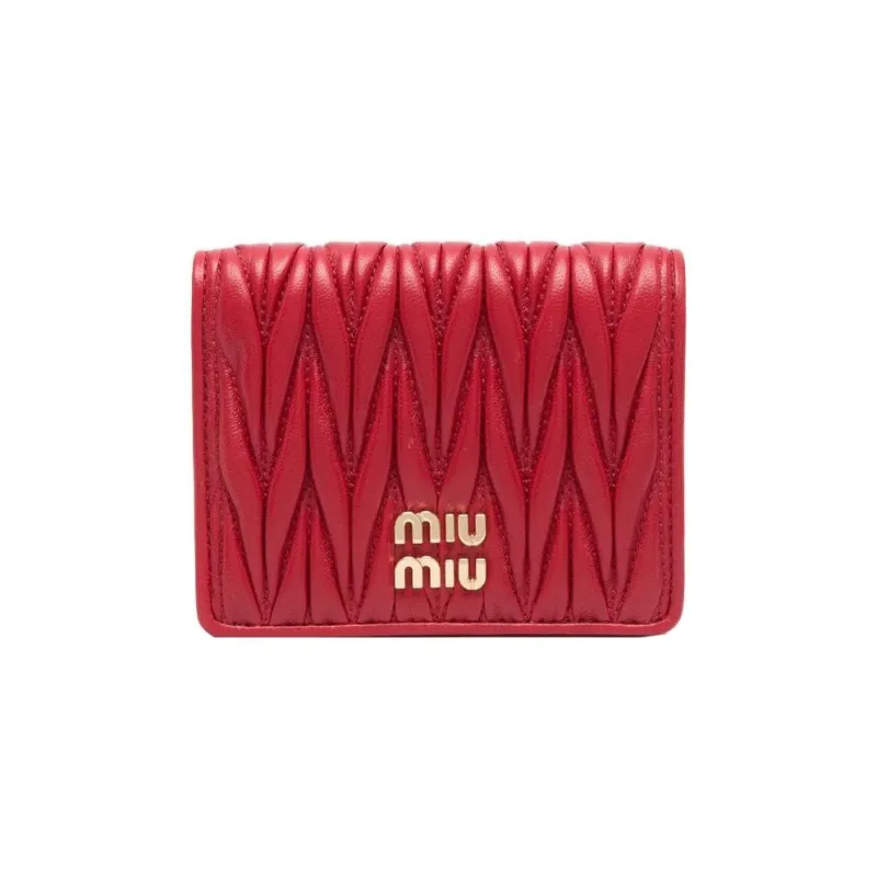 MIU MIU Leather Wallet Women's Red-0