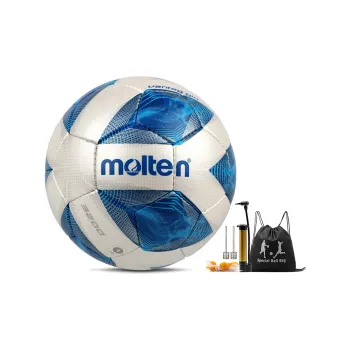 Molten 4th 5th Soccer PU Hand-Stitched Soccer Ball Unisex Silver Blue