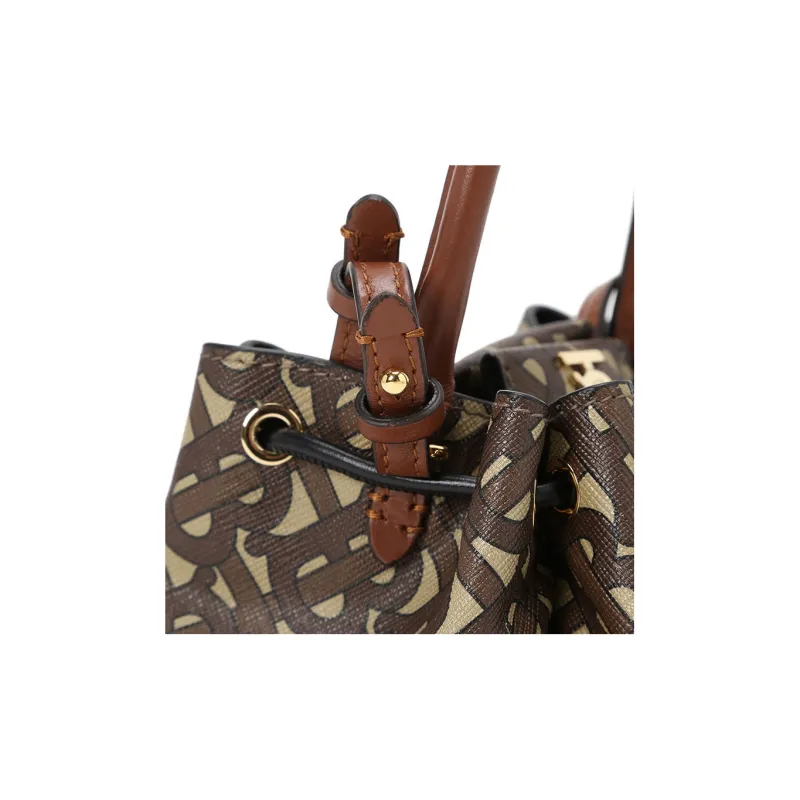 Burberry Fabric Bucket Bag, Crossbody Bag, Shoulder Bag, Handbag Trumpets Women's Brown-4