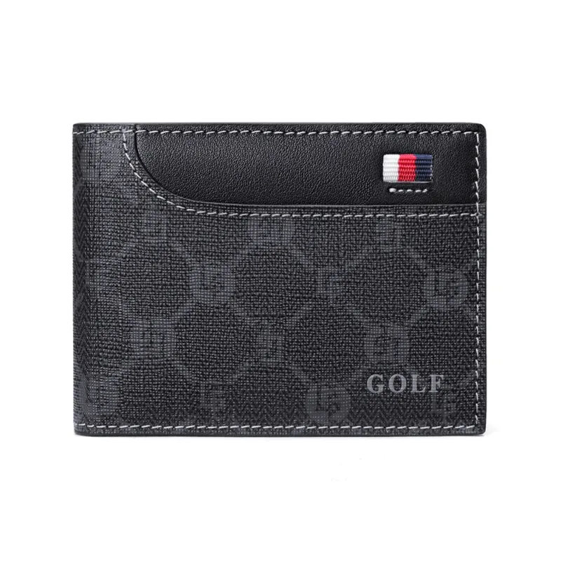 GOLF PVC Synthetic Leather Document Wallet Card Holders Small Size Men's Black-2