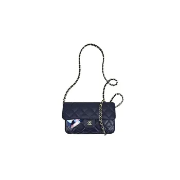 CHANEL 21K Winter Cow Leather 2-in-1 Shoulder Bag Crossbody Bag Handbag Regular Unisex Black Pink Multicolor