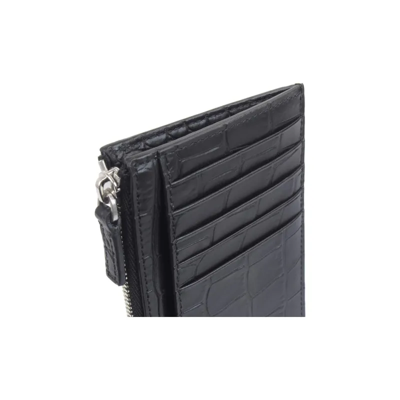 Balenciaga Cash Cow Leather Coin Purse Card Clip Card Holder Large Size Men's Black-4
