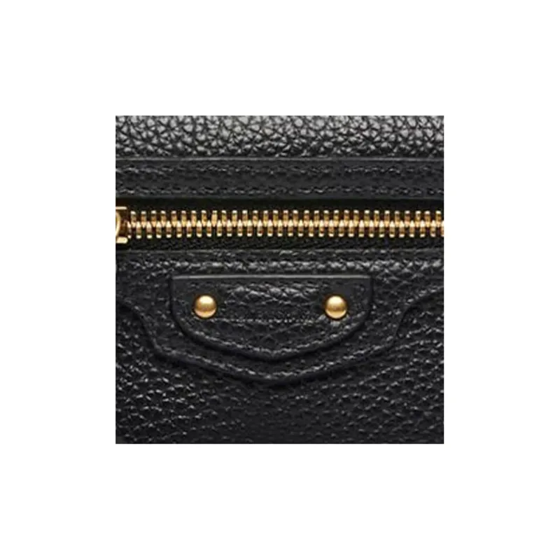 Balenciaga Neo Classic Grained Calfskin Key Pouch Women's Black-4