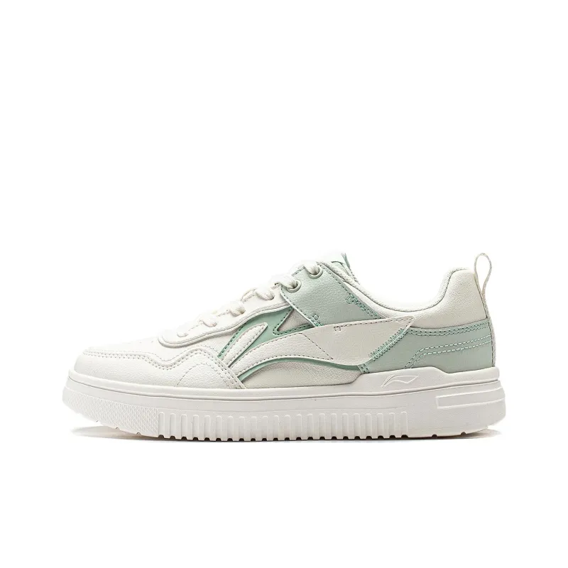 LiNing Green Cloud Collection Abrasion Resistant Low Top Casual Shoes Women's White Cyan-0
