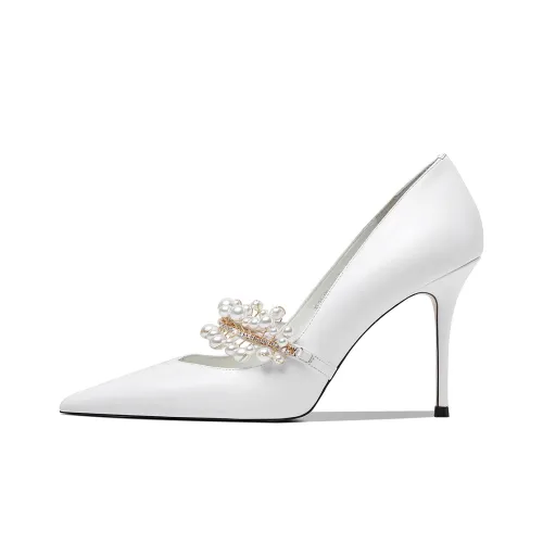 HAOYASENNU High Heels Women's Wedding Dresses White