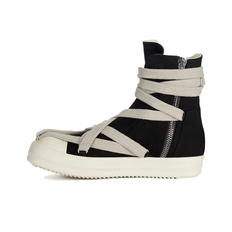 Rick Owens DRKSHDW Hexa High Black Pearl Milk Fat Lace-0