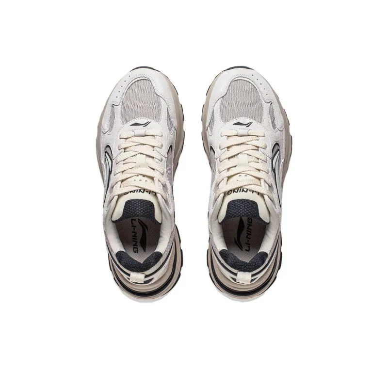 LiNing Beichen Cushioning, Slip Resistant, Abrasion Resistant Support Low Top Chunky Sneakers Men's White Gray-3