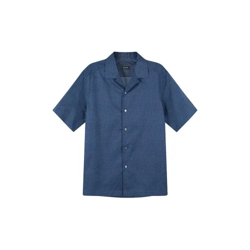 Ermenegildo Zegna Shirts Men Marine Blue