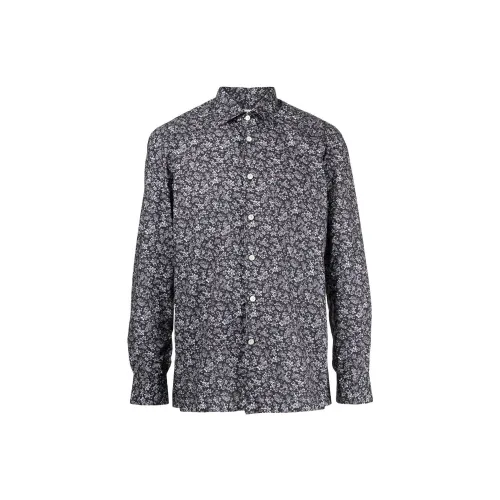 Kiton Floral-print Poplin Shirt