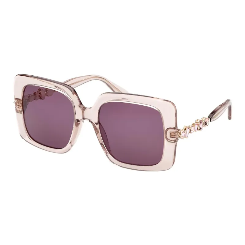 Swarovski Gema Acetate Faux Crystal Irregular Shape Sunglasses Women's Pink-0