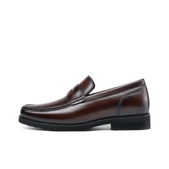 He Jinchang Loafers Men's Red Brown