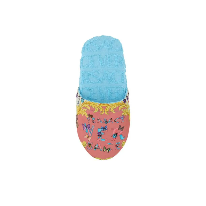 Dua Lipa x VERSACE Wrap-toe Slippers Unisex Blue Red-3