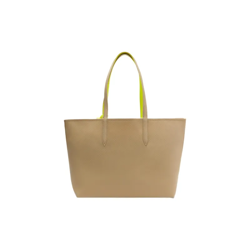 LACOSTE Coated Canvas Canvas Bag Combo Tote Bag Shopping Bag Shoulder Bag Handbag Regular Women's Brown/Yellow-2