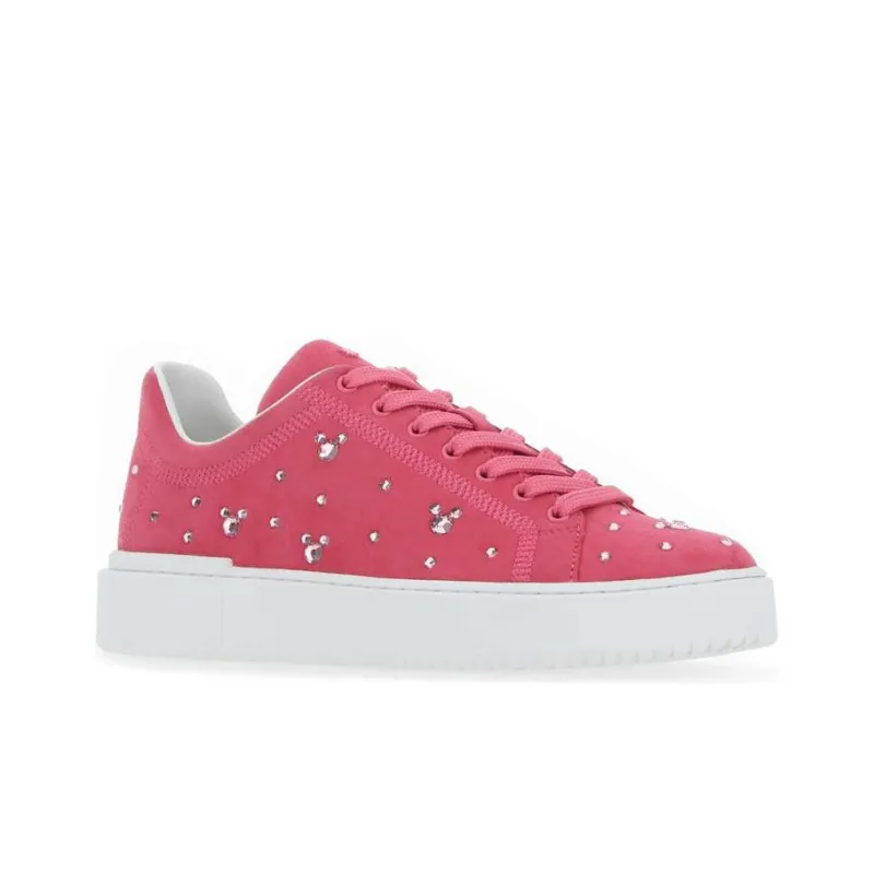 stuart weitzman Crystal-embellished Suede Sneakers-2