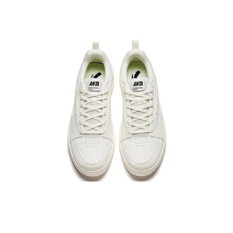Anta Slip Resistant Low Top Skateboard Shoes Women's White-2