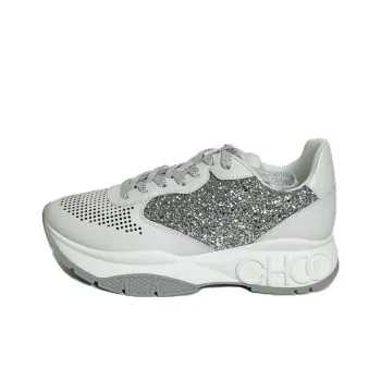 Jimmy Choo Diamond Low Top Casual Shoes Women's White Silver