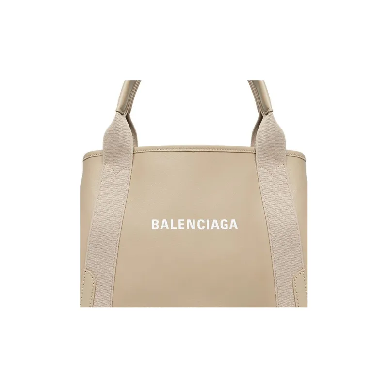 Balenciaga Smooth Calf Leather Tote Bag Shopping Bag Handbag Small Size Women's Brown-4