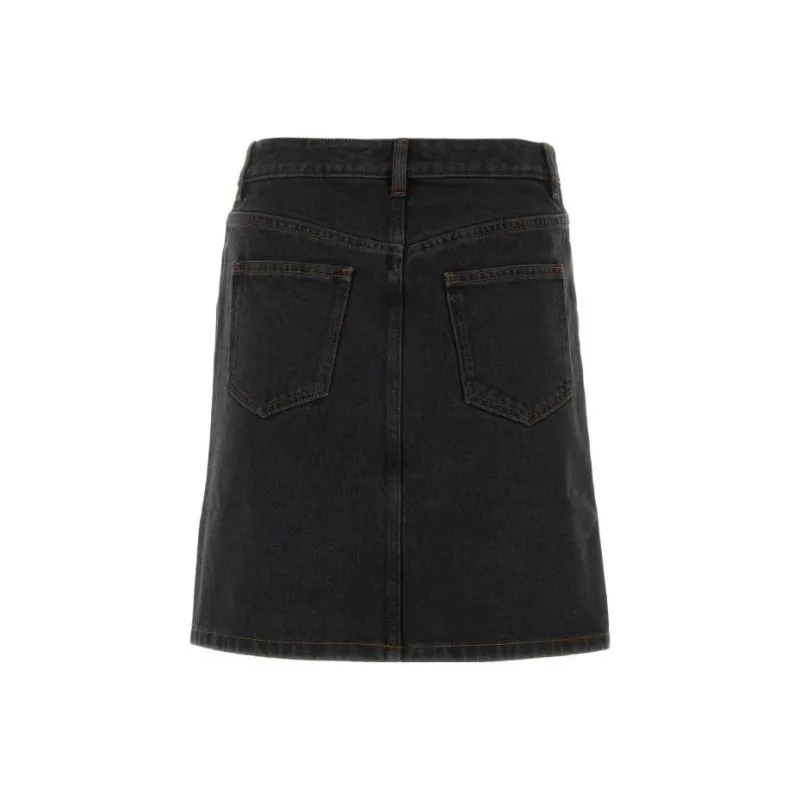A.P.C Denim Short Skirts Women's Black-1
