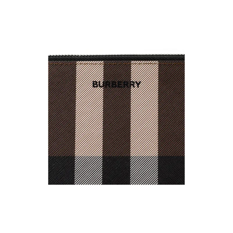 Burberry Large Check E Canvas Zip Pouch 'Dark Birch Brown'-5