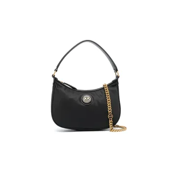 PINKO Half Moon Series Polyamide Crescent Bag Portable Crossbody Bag Shoulder Bag Mini Women's Black