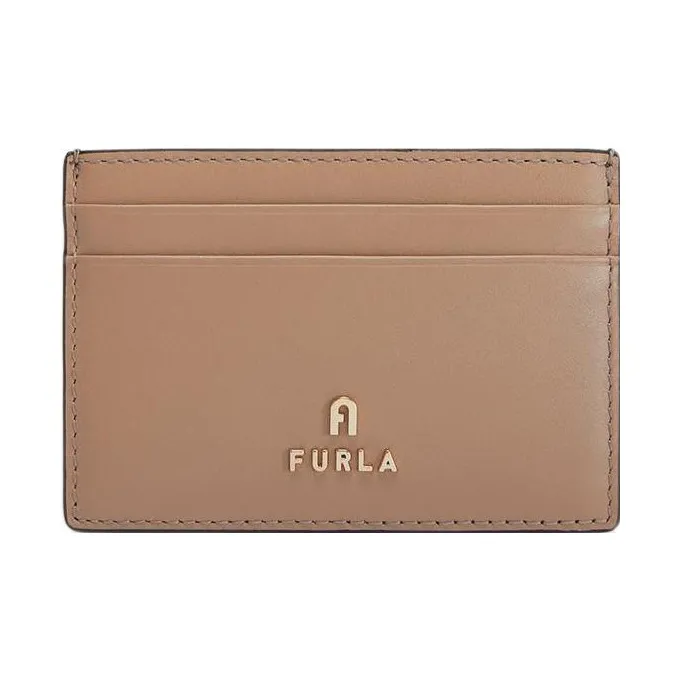 Furla Brava Camelia Soft Calfskin Card Clip Card Holder Women's Gray-0