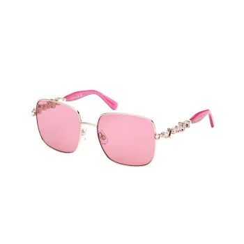 Swarovski Collection III Metal Faux Crystal Square Sunglasses Women's Pink