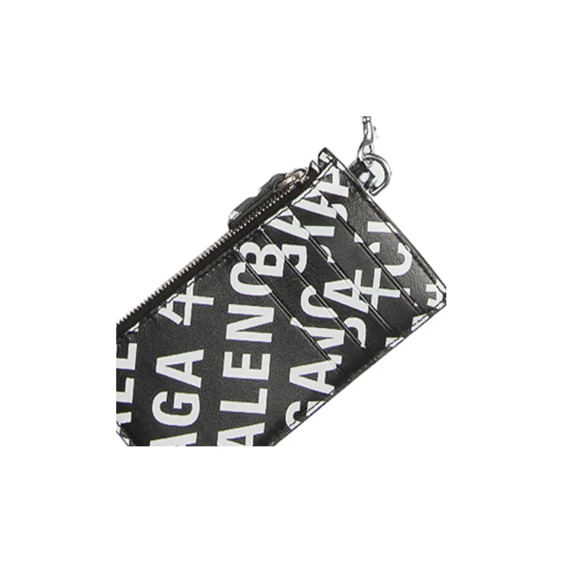Balenciaga Cow Leather Key Pouch Regular Unisex Black-4