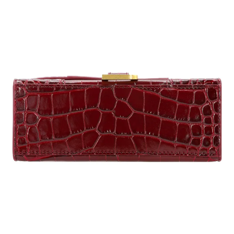Balenciaga Hourglass Fabric Hourglass Bag, Handbag, Shoulder Bag, Crossbody Bag Small Size Women's Burgundy-4