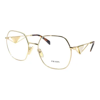 PRADA Alloy Irregular Shape Eyeglass Frames Women's Gold