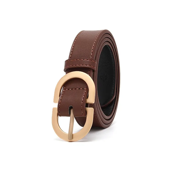 FREE RABBITⅡ Trendy Black Automatic Buckle Leather Belts Women's 2.8CM-7