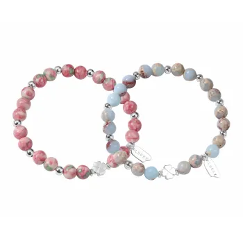Muyan Shoushan Stone Lucky Four-Leaf Clover Beaded Bracelet Women's