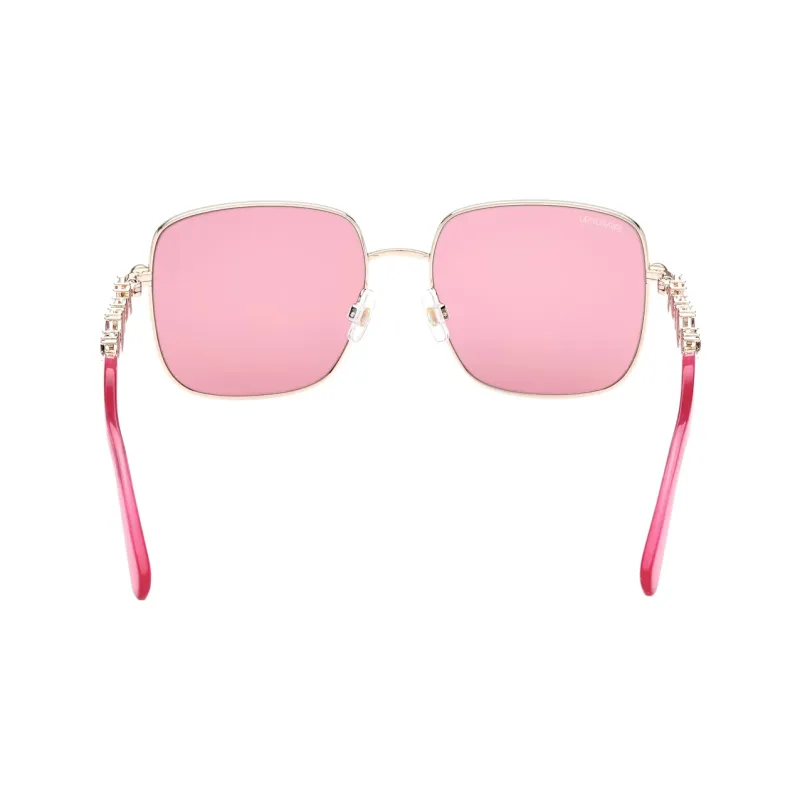 Swarovski Collection III Metal Faux Crystal Square Sunglasses Women's Pink-7