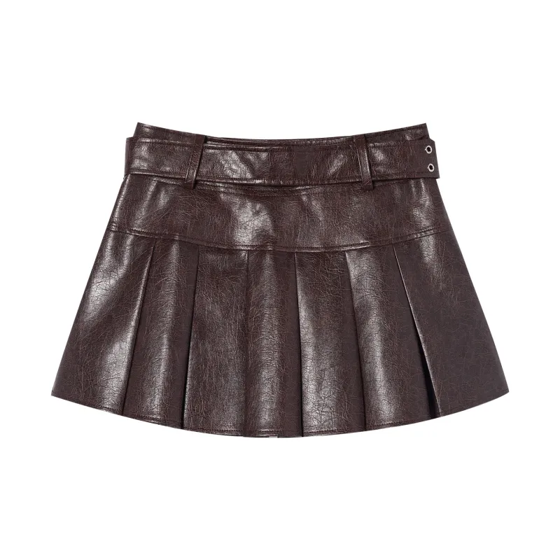 I'M ONE Leather Short Skirts Women's-1