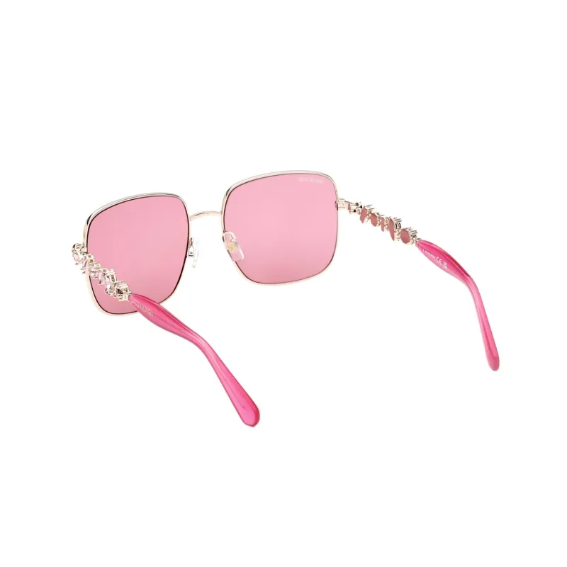 Swarovski Collection III Metal Faux Crystal Square Sunglasses Women's Pink-6