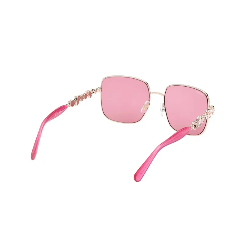 Swarovski Collection III Metal Faux Crystal Square Sunglasses Women's Pink-5