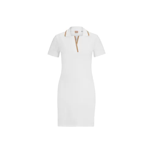 HUGO BOSS Short-Sleeved Dresses Women's White