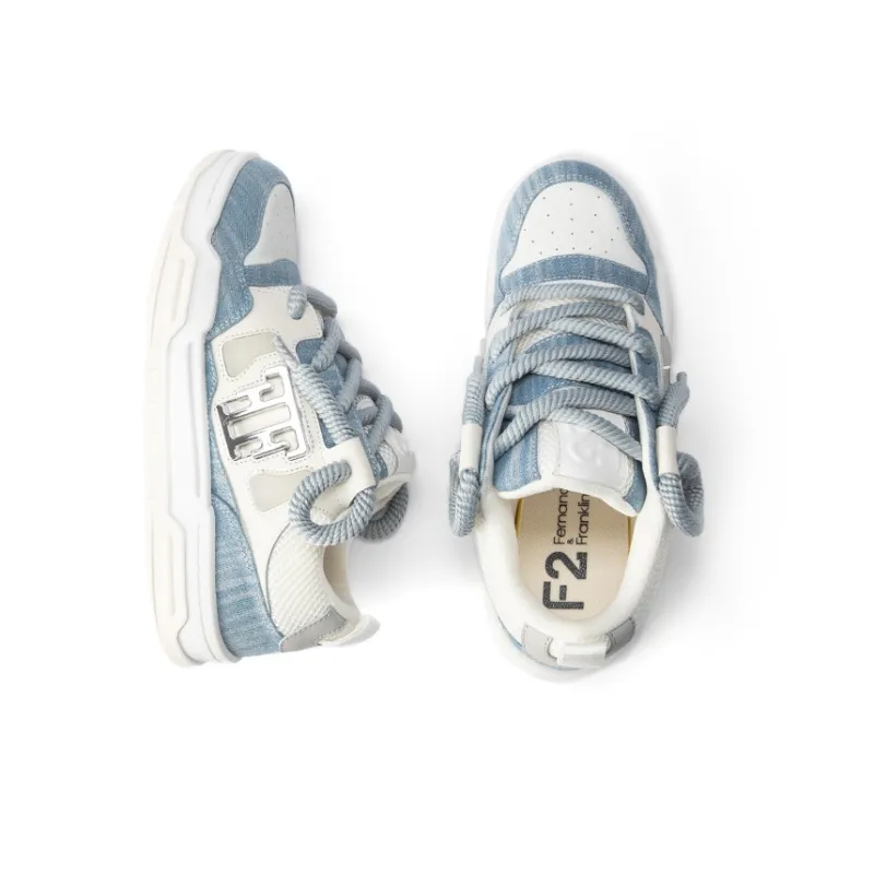 FERNANDA FRANKLIN Flying Fish Series Skateboard Shoes Men Low-Top White-4