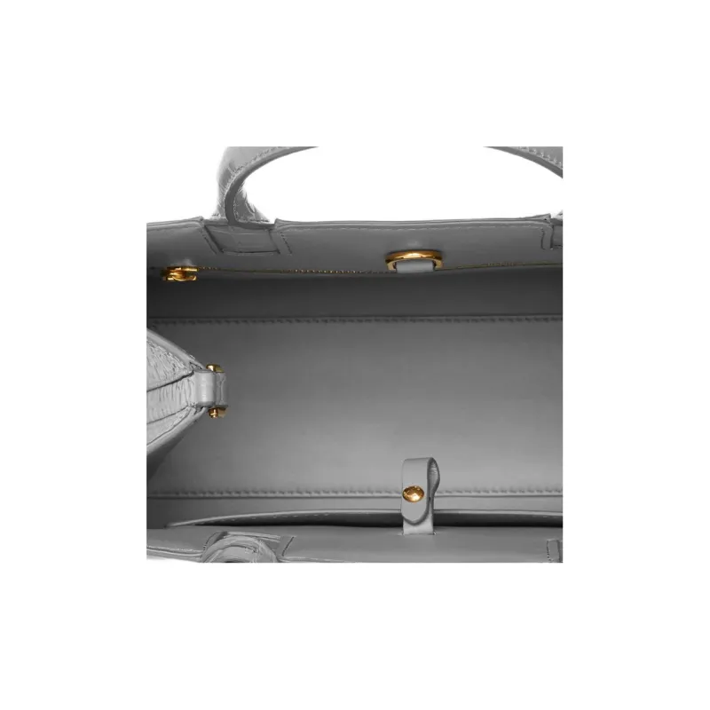 Burberry Frances Calfskin Tote Bag Shopping Bag Shoulder Bag Handbag Mini Women's Cloud Gray-4