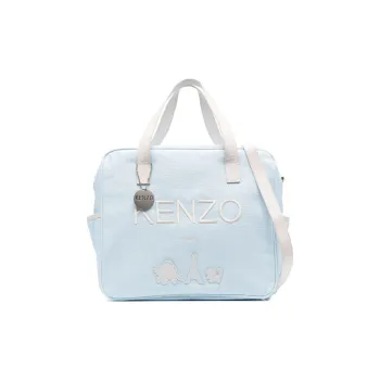 KENZO Cotton With Calfskin Maternity And Baby Bag Shoulder Bag Crossbody Bag Handbag Women's Blue